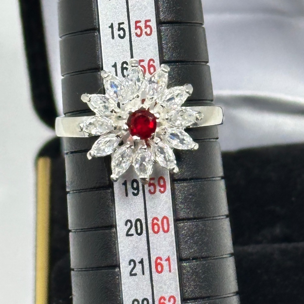 Vintage Mexico 925 Sterling Silver Flower Cluster Ring Size 8.5 - Picture 8 of 8